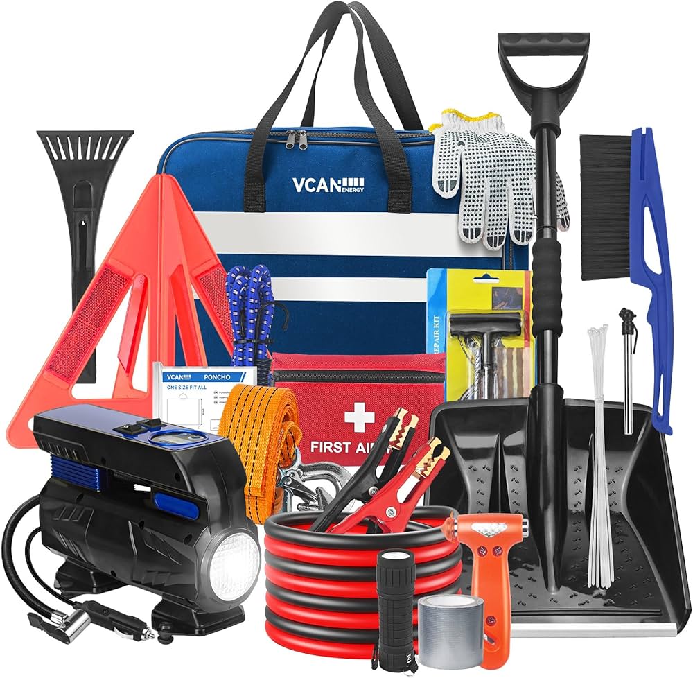 Emergency car kit with winter supplies